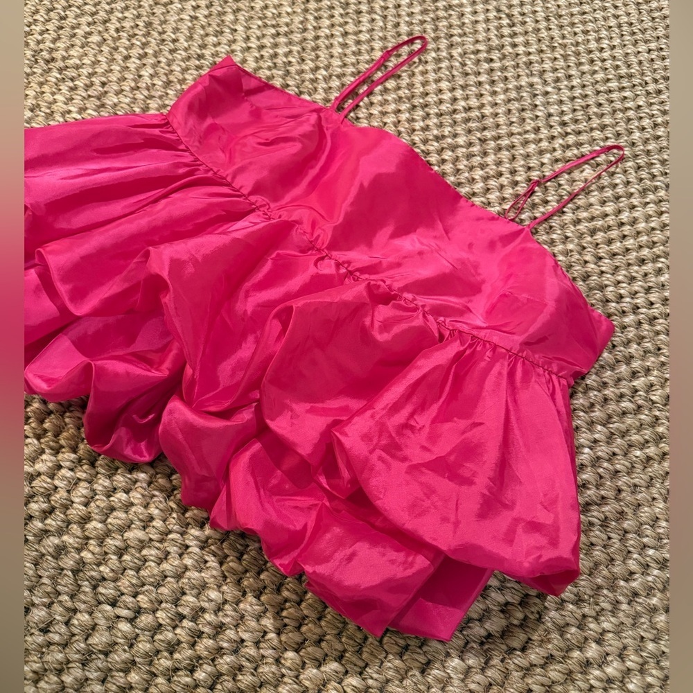 A new day Target magenta bubble ruffle pink tiered blouse women’s size XL - Picture 3 of 8